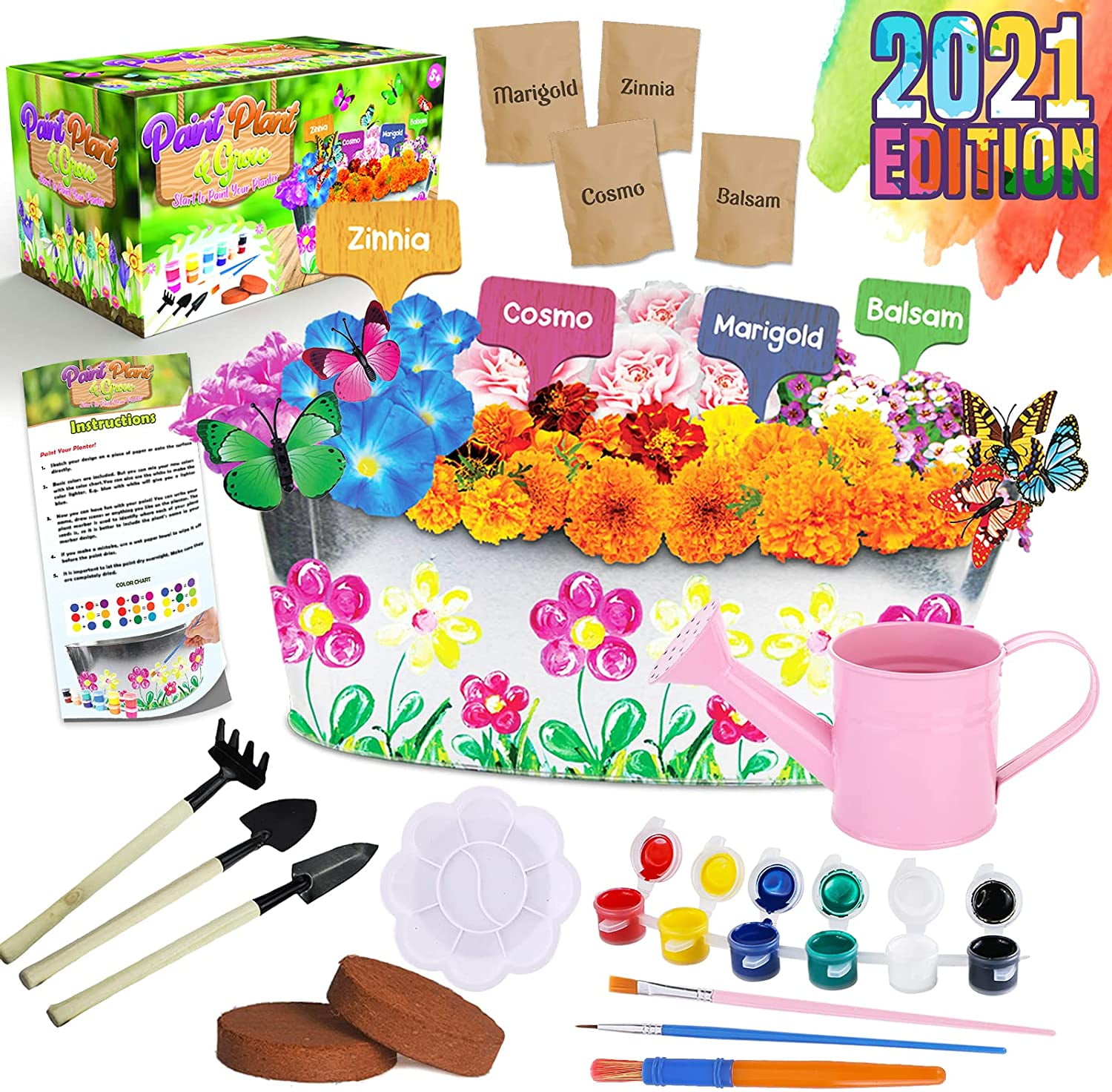 Growing Plants & Seeds Accessories Set Pots Indoor Garden Science STEM Toys Gift Crafts Birthday Arts Kits Ages 4 5 6 7 8-12 Year Old Boys Girls Climaxfy Flower Gardening Supplies for Kids
