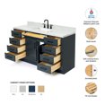 thumbnail image 2 of Ariel Hepburn 61 In. Rectangle Sink Vanity With 1.5 In. Carrara White Countertop In Midnight Blue, 2 of 9