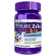 Vicks ZzzQuil Pure Zzzs Kidz Calming Sleep + Magnesium Melatonin Gummies for Kids Sleep Aid, Berry, 42 Ct