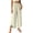 Beige, variant on Women's Casual High Waist Pants with Pockets Arc Hem Slit Elastic Waist Casual Trousers