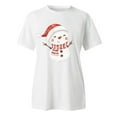 thumbnail image 4 of Merry Christmas Shirts for Women Casual Fashionable Snowman Print Short Sleeve Round Neck Festive Tees Tops, 4 of 4
