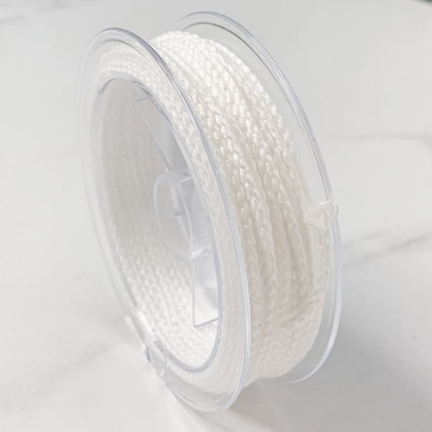 Zhuge Cuerda de algodón de escamas de dragón de 2 mm, cuerda de algodón tejida para hacer cuerdas hechas a mano, pulseras de nudos tejidos y cuerdas color blanco