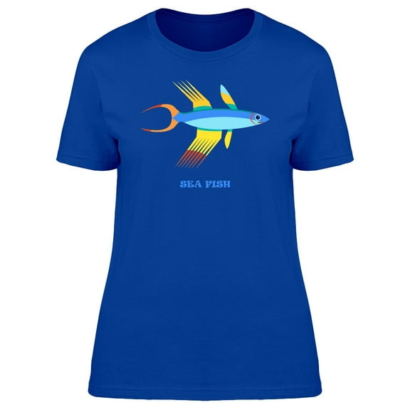 Cartoon Blue Sea Fish Tee Women's -Image by Shutterstock