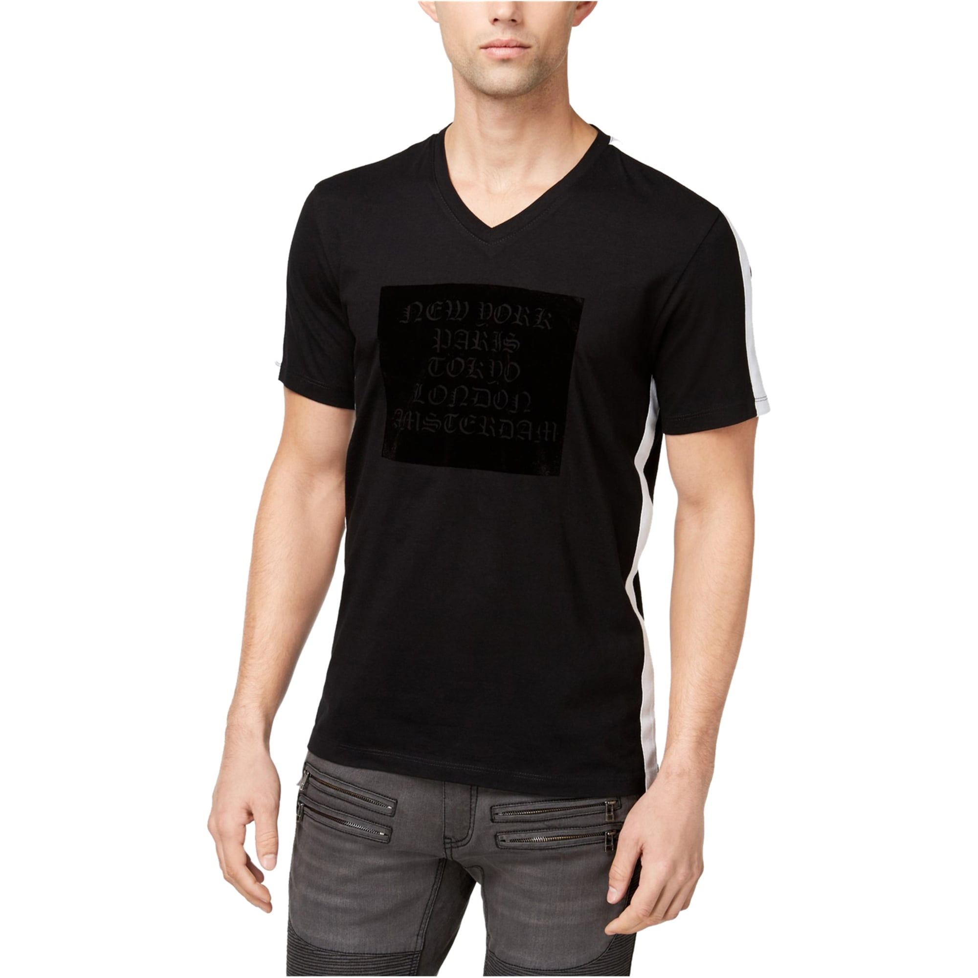 Camiseta gráfica con parche flocado I-N-C para Hombre negro