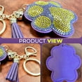 thumbnail image 4 of Bling Paw Print Keychain  Purple and Gold Rhinestone Charm  Bag Clip for Women, Kids, Backpacks, Handbags  Durable Lightweight Tiger Paw  Perfect Game Day Accessory, 4 of 5