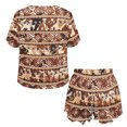 thumbnail image 5 of SEANATIVE Aztec Ethnic Geometric Women Pajamas 2 Piece Short Sleeve Shirts and Pants Size M Soft Daily Loungewear with Pockets Lightweight Sleepwear for Teen Girls, 5 of 7