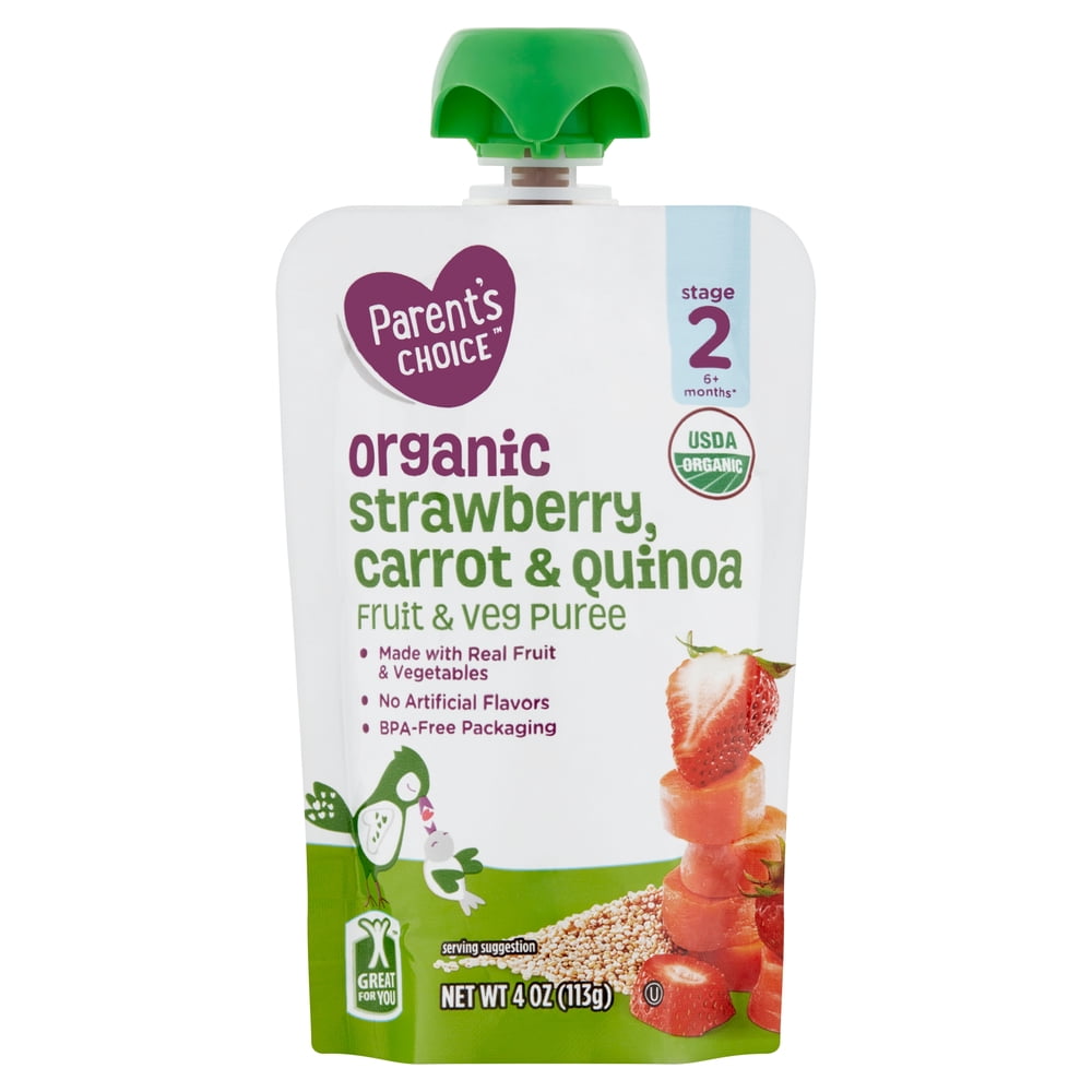 Parent's Choice 100 Organic Stage 2, Strawberry Carrot Quinoa Baby