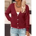 thumbnail image 6 of BTFBM V Neck Cardigan Sweaters for Women 2026 | Long Sleeve Knit Sweater, Button Down Shrug Tops, Open Front, Lightweight Cardigans, Business Casual Outfits,Fall Winter Clothing, 6 of 8