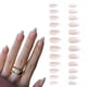 thumbnail image 1 of Juego completo de uñas postizas francesas, uñas postizas con perlas para mujeres y niñas, 24 Uds., 1 of 5