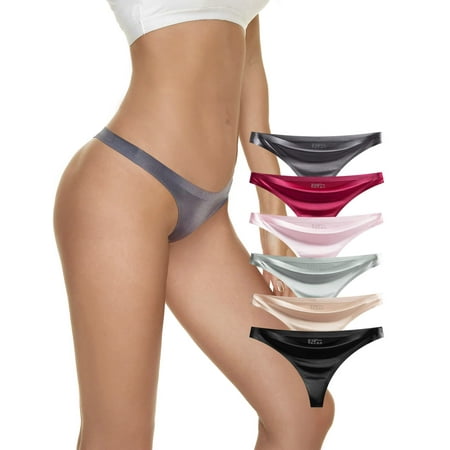 

Seamless Thongs for Women Pack Thong Underwear Women Silk No Show Thongs for Women Satin Thong Panties for Women