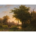 thumbnail image 3 of Johann Bernhard Klombeck 24x19 Black Modern Framed Museum Art Print Titled - Forest Landscape with Pond (1837), 3 of 5