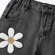 thumbnail image 4 of Pantalones vaqueros largos para niñas, de color liso, a la moda, ajustados, elásticos, acampanados, de poliéster, 4 of 5