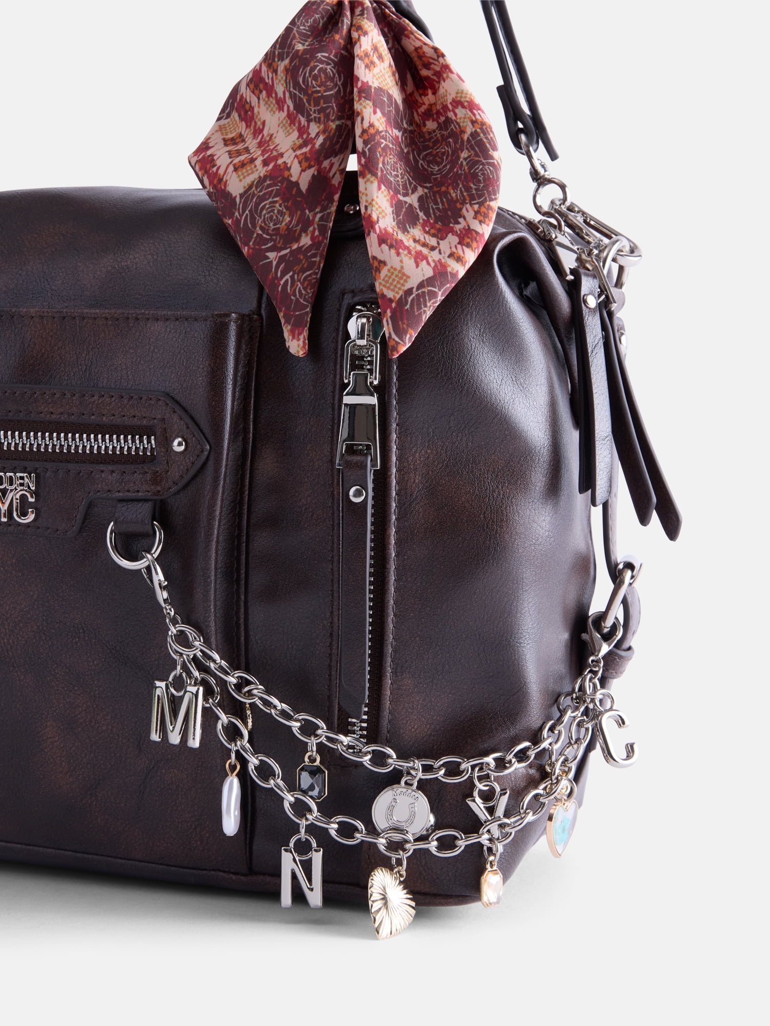 Madden NYC Women's Medium Satchel Handbag, Brown