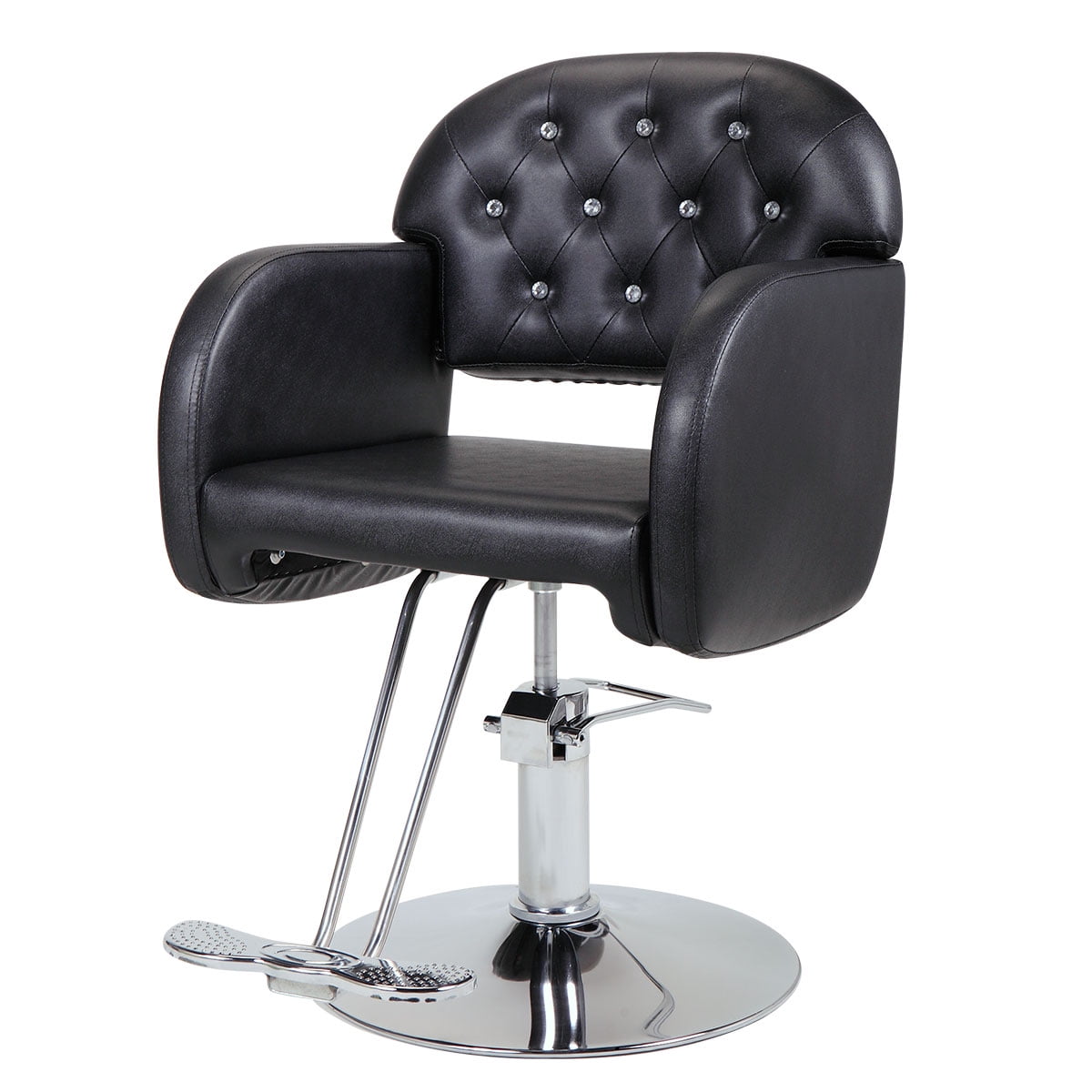 Lowestbest Heavy Duty Hydraulic Pump Barber Chair, Height Adjustable Barbering Chair with Diamond, Black Lowestbest Heavy Duty Hydraulic Pump Barber Chair, Height Adjustable Barbering Chair with Diamond, Black