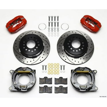 Wilwood Forged Dynalite P/S Park Brake Kit Drill-Red Impala 59-64 / Corvette 57-62