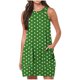 thumbnail image 1 of Vestido de Verano para Mujeres, Vestido de Cuello Redondo sin Mangas de Bolsillo de Impresión de Moda Casual Hecha de 95% Poliéster 5% Spandex para Primavera Verano, Vestido Sexy para Mujeres, 1 of 6