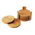 thumbnail image 3 of 6-pack Set Bamboo Coasters Absorbent And Condensation Wooden Coasters With Holder - Round Cup Coasters For Cold Drinks And Hot Beverage, 3 of 4