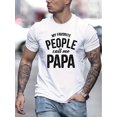 thumbnail image 1 of Camiseta cómoda y elegante con estampado de letras "Papa" para hombre, ropa de verano para exteriores, tops, regalos y camisetas deportivas para el tiempo libre., 1 of 7