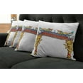 thumbnail image 5 of Ambesonne Dragon Throw Pillow Cover 4 Pack, Eastern Building and Dragon, 18", Yellow Blue and Red, 5 of 5
