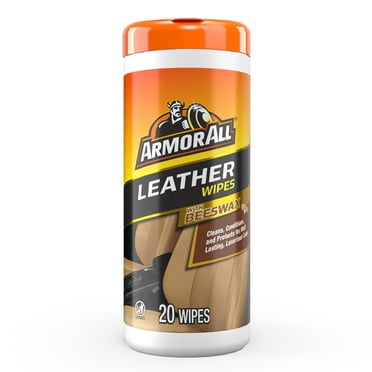 Armor All Leather Care Wipes with Beeswax, 20 Count