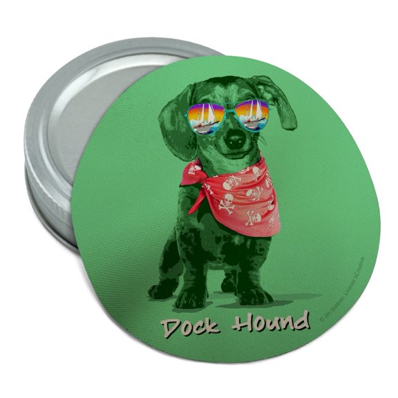 Dock Hound Dachshund Wiener Dog Sunglasses Vintage Retro Round Rubber Non-Slip Jar Gripper Lid Opener