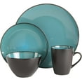 thumbnail image 3 of Round Reactive Glaze Stoneware Dinnerware Set, Teal Plates and Bowls, 16-Piece, Service for 4, 3 of 5