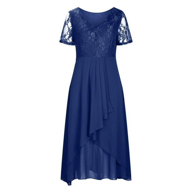 GERsome Women Floral Lace V Neck Short Sleeve Formal Dress Swing A-Line Wedding Bridesmaid Cocktail Party Midi Dresses - Walmart Business Supplies GERsome Women Floral Lace V Neck Short Sleeve Formal Dress Swing A-Line Wedding Bridesmaid Cocktail Party Midi Dresses - Walmart Business Supplies