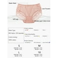 thumbnail image 5 of Unique Bargains Women's Plus Size Sheer Lace Trim High Rise Brief Stretchy Underwear Pink S, 5 of 6