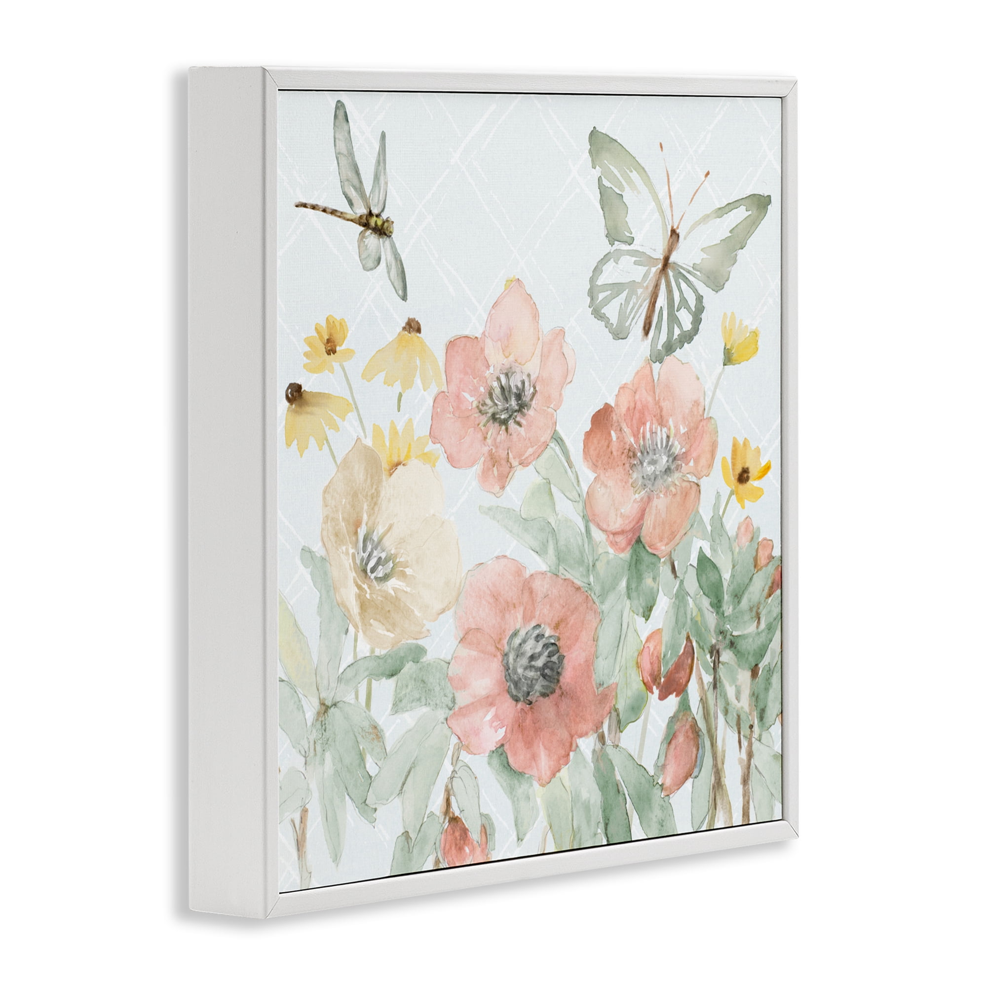 Stupell Industries Garden Joy Butterflies White Framed Giclee Art, design by Lanie Loreth
