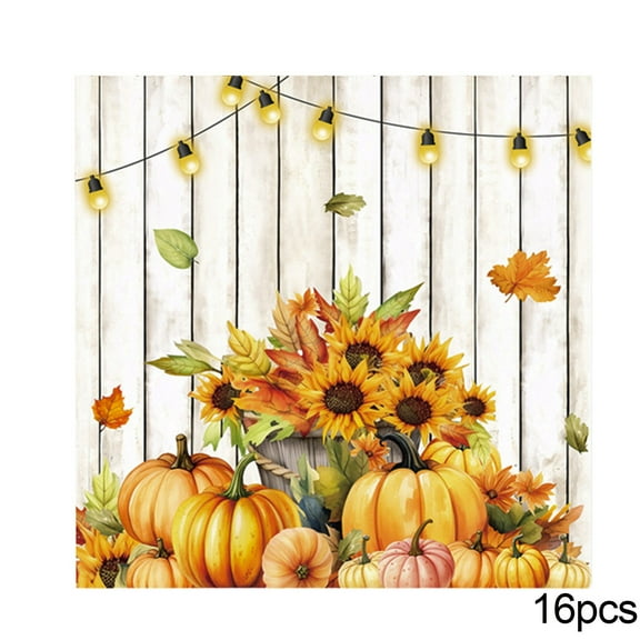 DefiDgd 24Pcs Fall Paper Napkins Table Decoration,Maple Leaves Sunflowers Pattern Napkins,Disposable Hand Towels,for Fall Thanksgiving Harvest Party Home Dinner Table Bathroom Supplies(A)