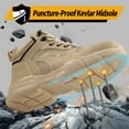 thumbnail image 3 of LAoutun Work Boots for Men Lightweight Steel Toe Shoes Comfortable Construction Work Shoes Beige, 3 of 6