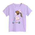 thumbnail image 4 of Gubotare Toddler Clothes for Girls Girls' Short Sleeve Shirts Toddler Summer Top Kids' Clothes (Light Purple,Size 11-12 Years), 4 of 4