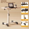 thumbnail image 5 of Height Adjustable Overbed Table with Wheels - 27.2-35.4" Foldable Standing Desk for Home & Hospital, 5 of 5