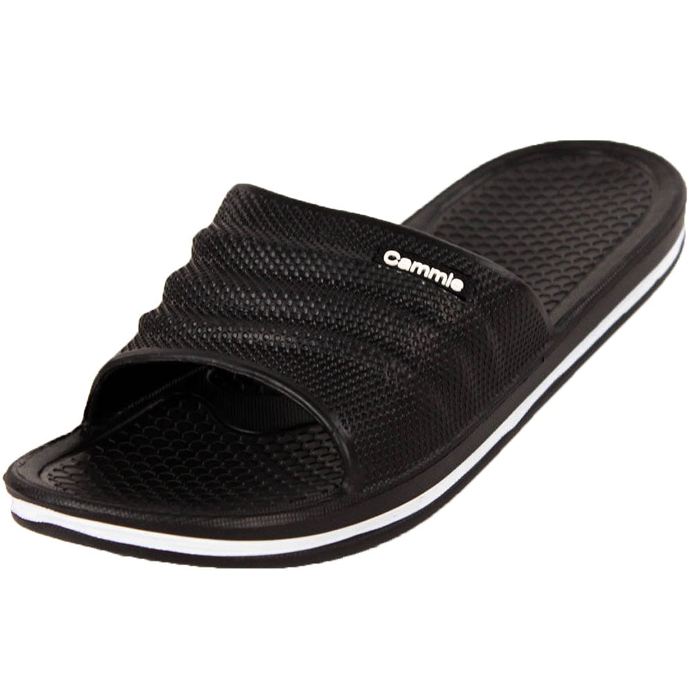 comfort slip on black slide sandals 