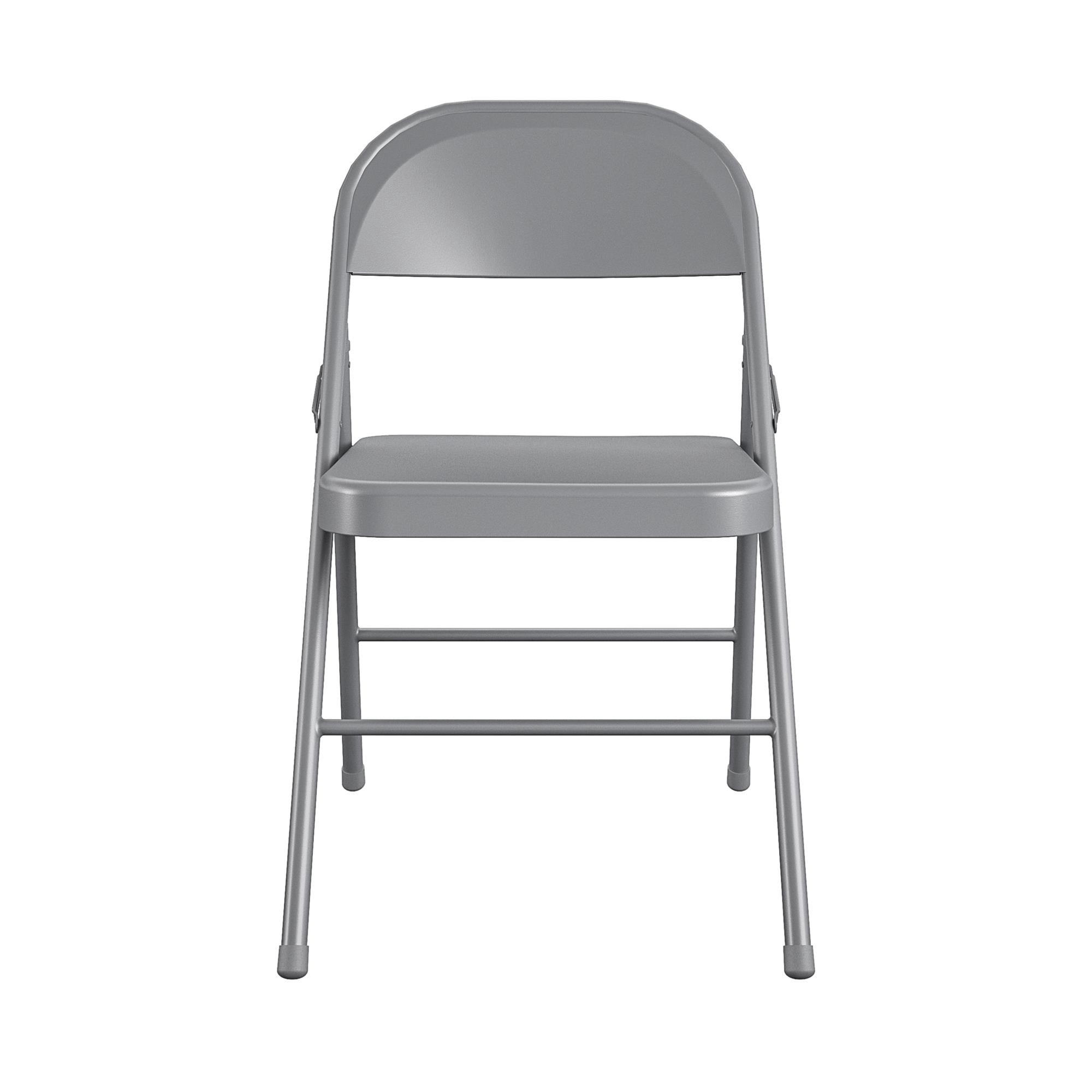 (6 pack) Mainstays All-Steel Metal Folding Chair, Gray, 1 Chair