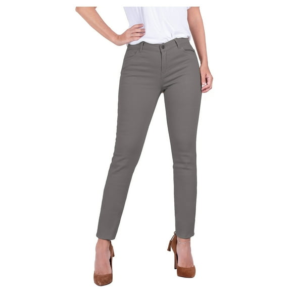 2Luver, Women's, School Uniform Pants with 5 Pocket Mid-Rise Classic Work, Grey, 5