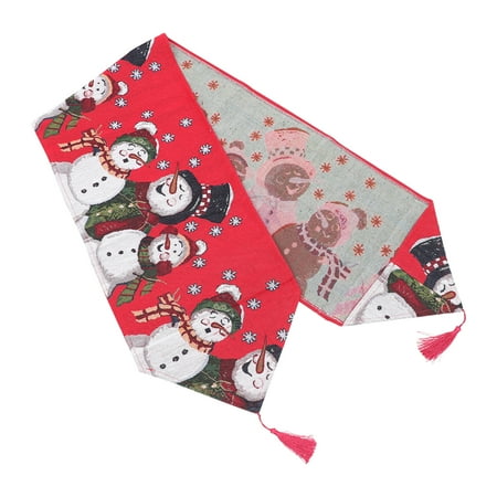 

1PC Christmas Knitted Fabric Table Flag Decorative Xmas Tablecloth Table Decor