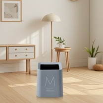 AuroraX Desk Mini Trash Can Cute Gray 1.2 Gallon Scandinavian Square Wastebaskets Minimalist Plastic Trash Bin for Dormitory Living Office