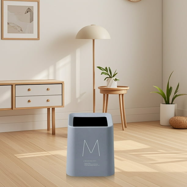 Mini cubo de basura cuadrado escandinavo para escritorio | Sin tapa | Pequeño cubo de basura para oficina, escritorio, sala de estar, mesa de centro | 13,2 x 13,2 x 15,3 cm