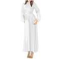 thumbnail image 1 of Gspmoly Robe pour Femmes, Robe Satinée Haut de Gamme à Manches Longues et Coupe Ample pour Femmes, Robe de Soirée Élégante au Tempérament, Robes de Soirée pour Femmes, Cadeaux de Vacances, 1 of 9