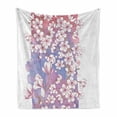 thumbnail image 1 of Magnolia Soft Flannel Fleece Blanket, Japanese Spring Blossom with Magnolia Flowers on Watercolor Backdrop, Cozy Plush for Indoor and Outdoor Use, 70" x 90", Lavender Pink and Green, by Ambesonne, 1 of 6