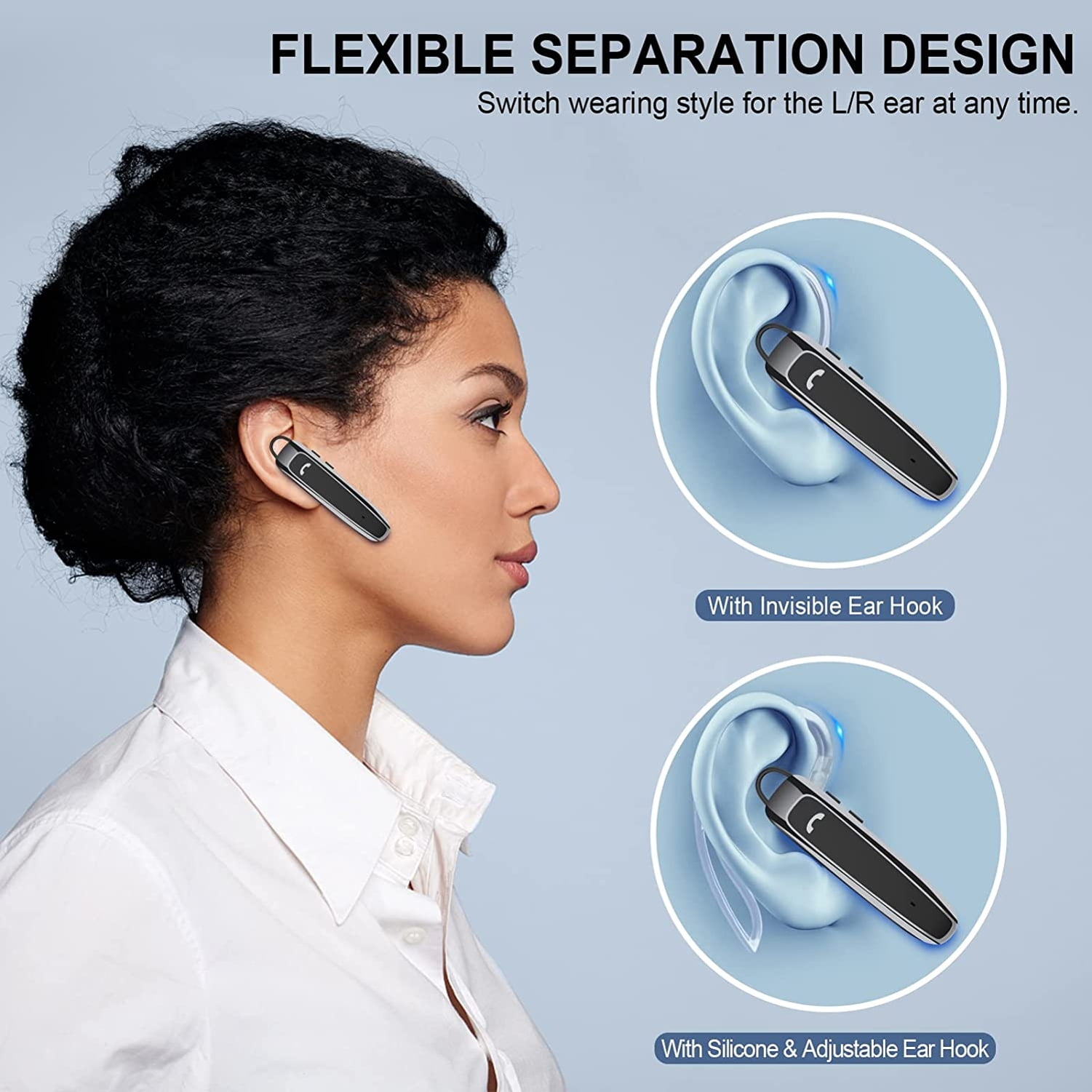 Mono Earbud Wireless Earphone for Google Pixel 9/Pro/XL - Handsfree Mic Single Headphone Headset