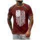 thumbnail image 1 of Men's Raglan T-shirt Retro Short Sleeve Round Neck Independence Day Printing Tops 4XL, 1 of 4