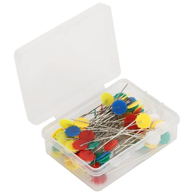 100Pcs Color Needle Sewing Pins, Durable Stainless Steel Wire, Flat Head, For Home Decoration, Crafts, Embroidery