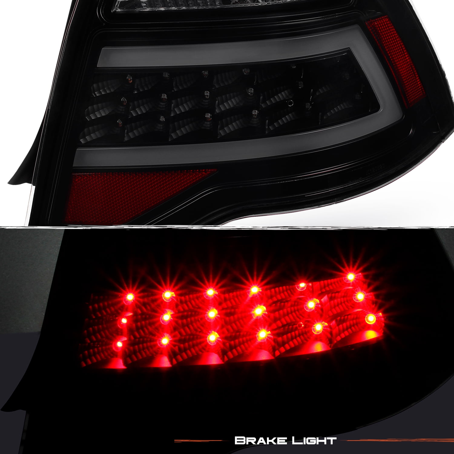 AKKON - For 2010-12 Ford Fusion Full LED Daytime Running Lamp Bar Tail Lights Black Housing Smoked Lens Set
