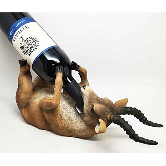 VIN OF THE VELD KITCHEN DECOR SAVANNA KUDU ANTELOPE WINE BOTTLE HOLDER FIGURINE