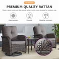 thumbnail image 5 of Lumiinofami 7 Piece Patio Furniture Set with 43" Fire Pit Table, Wicker Rattan Patio Sectional Conversation Glider Loveseat Swivel Rocking Chairs Outdoor Seating Furniture Set with Gray Cushion, 5 of 11