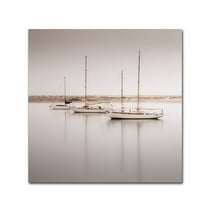 Trademark Fine Art "Three Boats" Canvas Art by Moises Levy