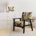 thumbnail image 2 of Designart "Réalités Intersectées en Jaune et Gris II" Chaise d'Appoint Jaune Abstraites Rembourrée - Fauteuil Moderne pour Chambre, 2 of 7
