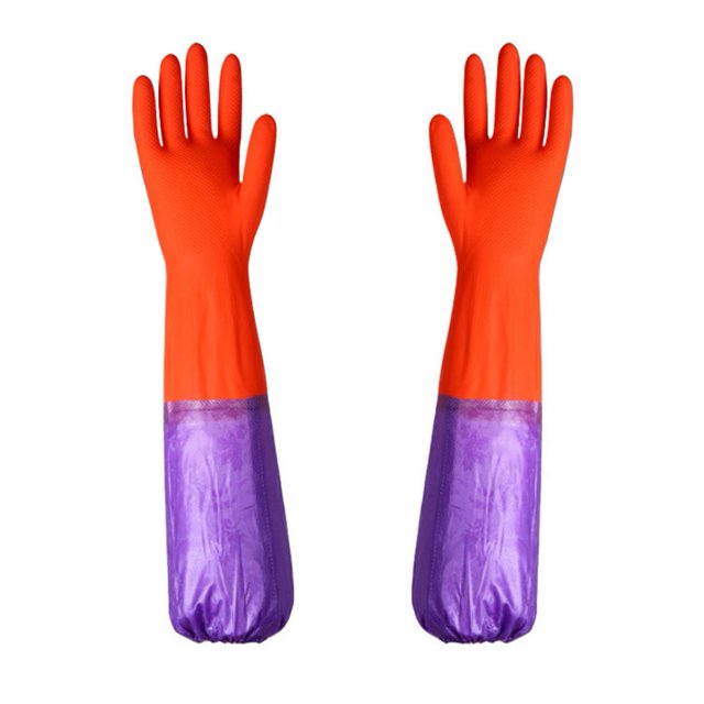 Guantes de látex para limpieza de ropa, resistentes al agua, gruesos, para el hogar, cocina, platos, 1 par